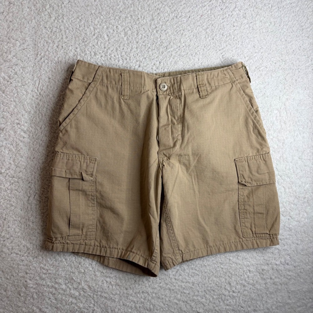 Vintage Military mens beige warm weather cargo shorts utility usa made 32